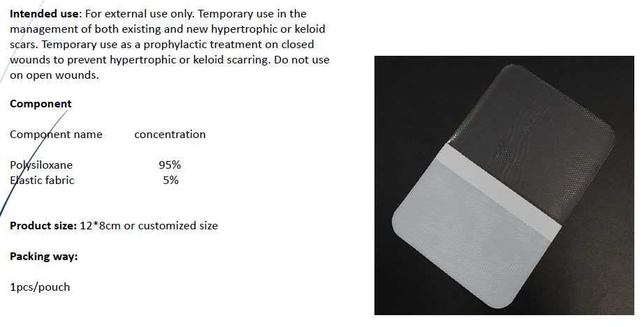 Transparent silicone scar sheet